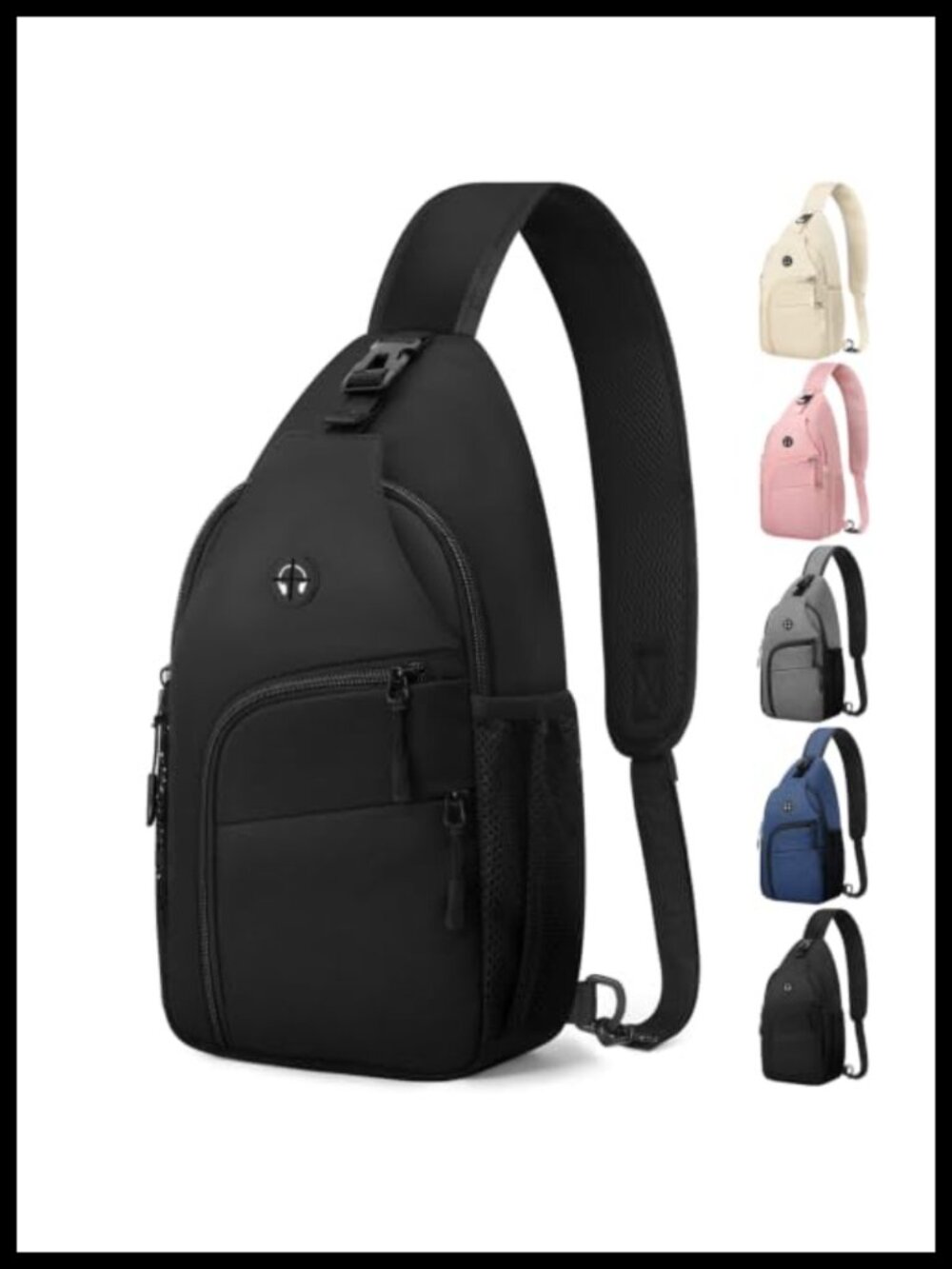 Nylon Crossbody Sling Bag Backpack Waterproof Adjustable Detachable Strap
